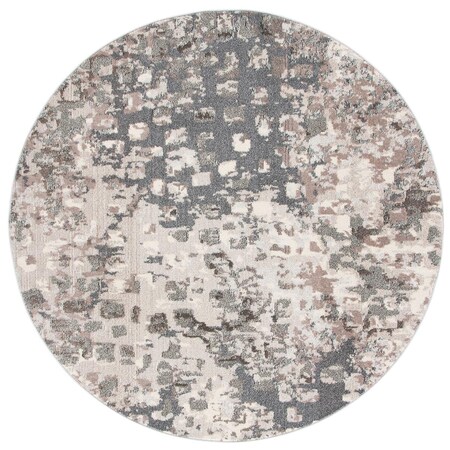 Flowers First 3 x 3 ft. Madison 400 Contemporary Round Rug; Grey & Beige FL1874434